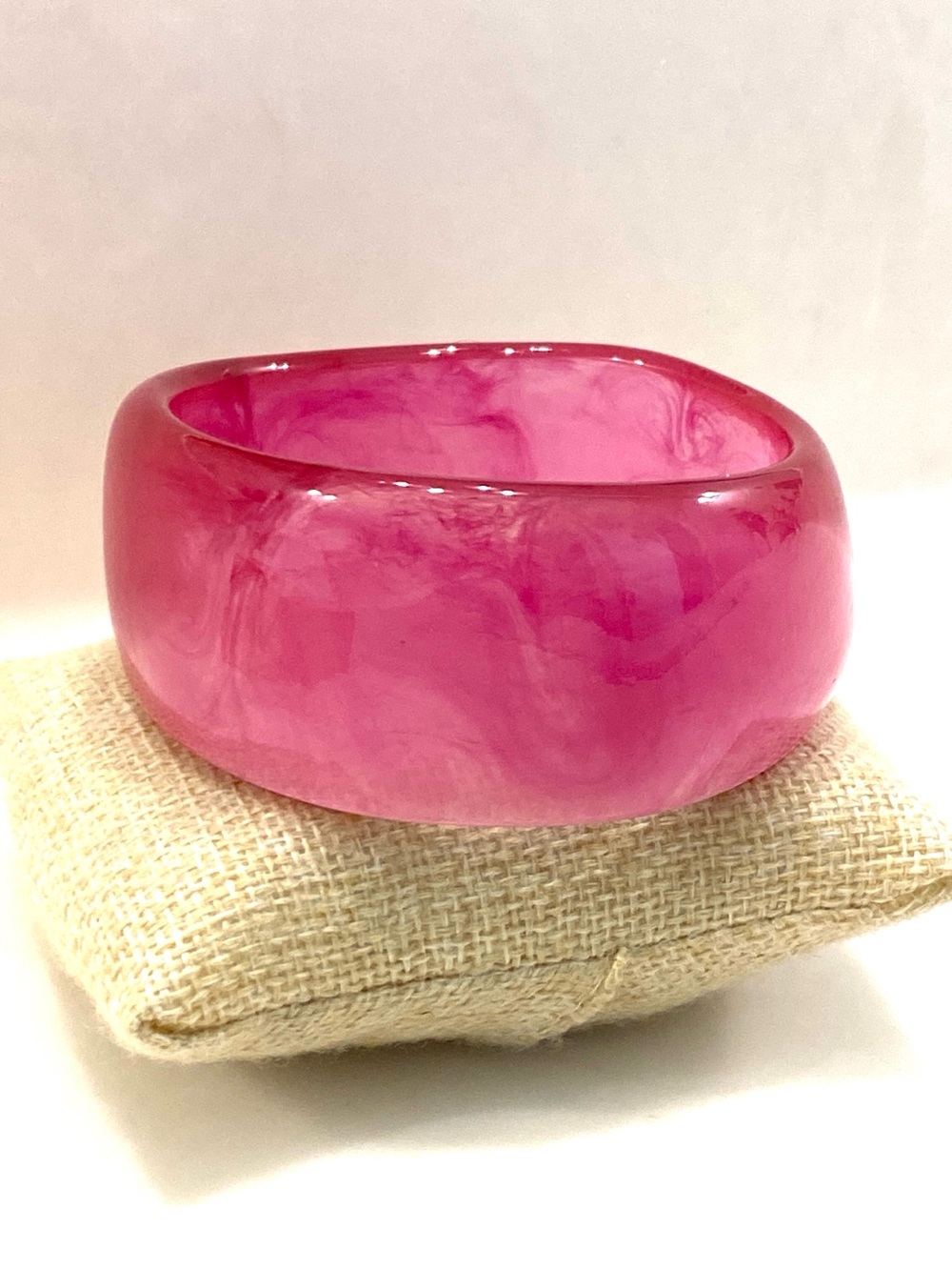Glossy Pink Bangle Bracelet